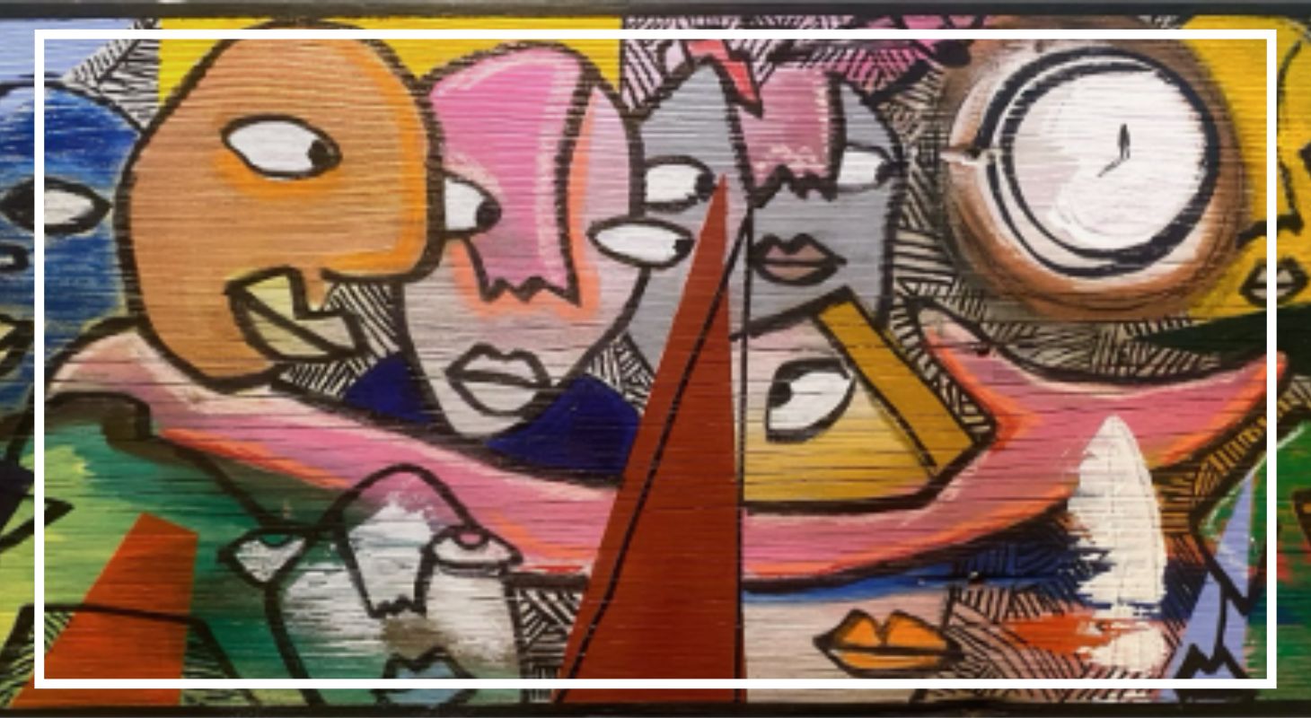 Vibrant Echoes on Reclaimed Wood